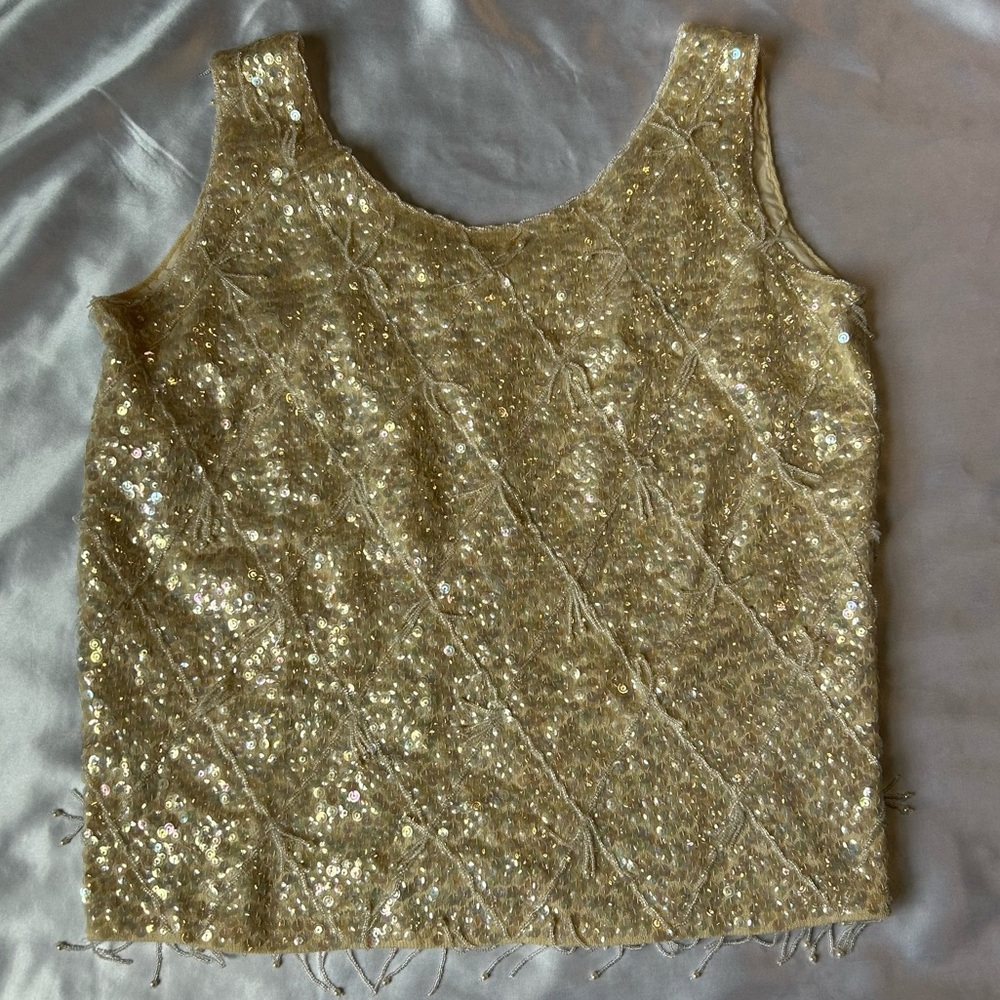 Vintage Imperial Imports Beaded Wool Top